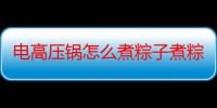 电高压锅怎么煮粽子煮粽子的具体做法有哪些（电高压锅煮粽子用哪个档）