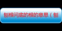 刨根问底的根的意思（刨根问底的根是什么意思）