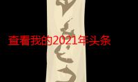 查看我的2021年头条数据（查看我的提问）