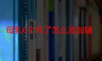 母乳6个月了怎么添加辅食 母乳6个月了加什么辅食好