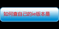 如何查自己的ie版本是多少（如何查自己的ie版本）