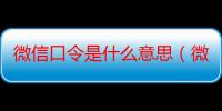 微信口令是什么意思（微信口令是什么）